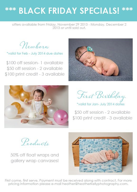 Black Friday Promotion - Heather Kelly Photography - Connecticut newborn and baby photographer