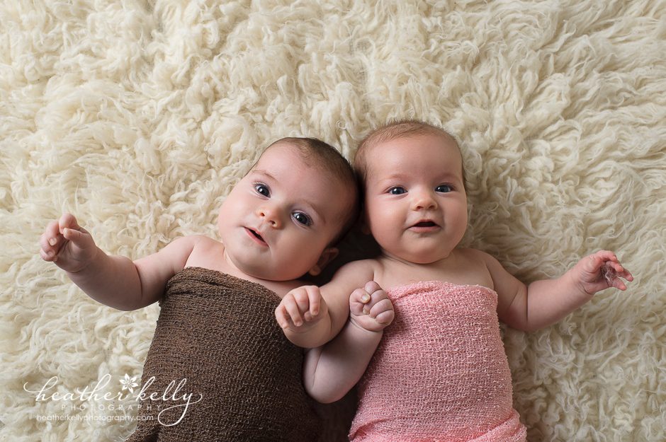 3 month CT baby twin photographer in Southbury