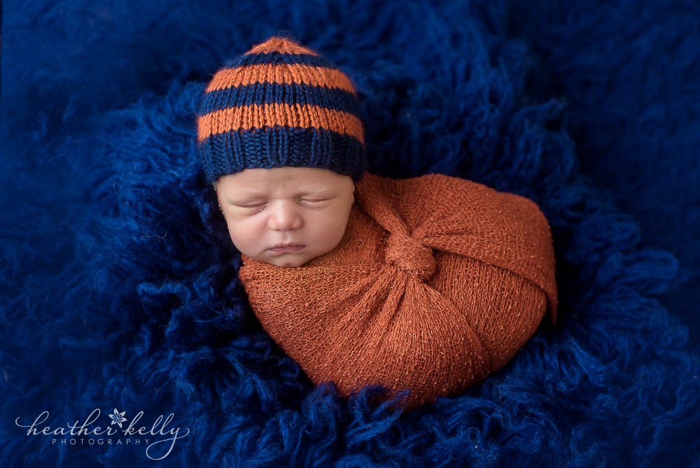 navy blue and orange newborn boy