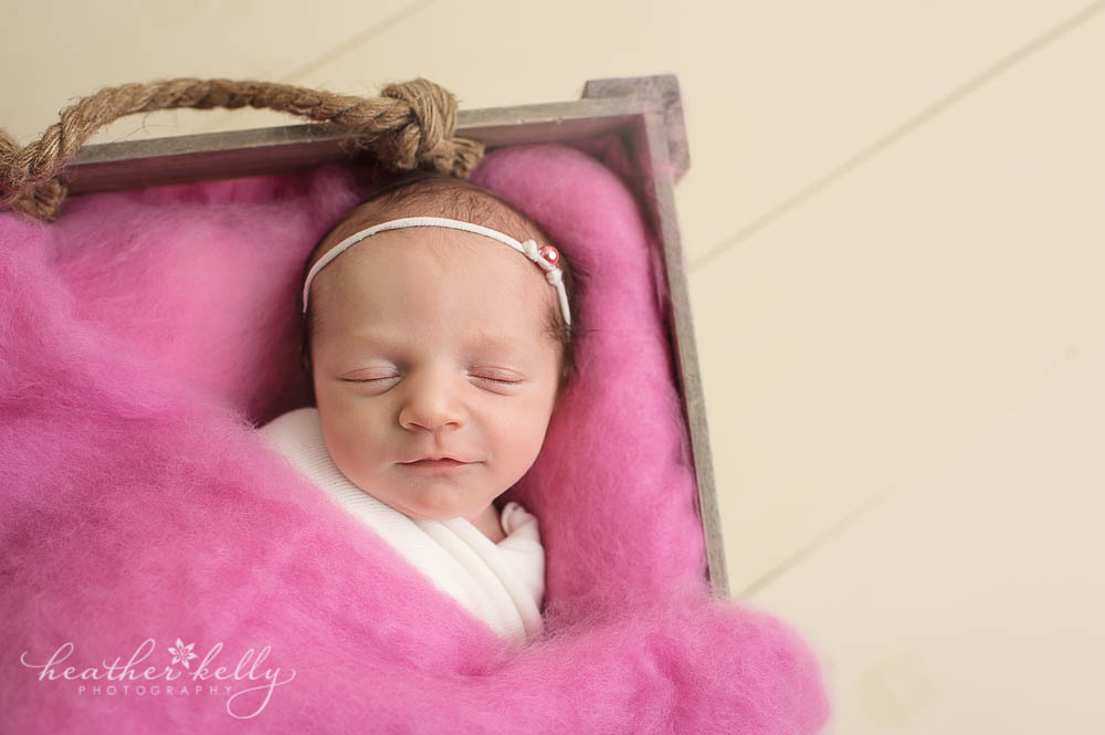 white and mauve newborn girl photos | newtown newborn photos | ct newborn photographer