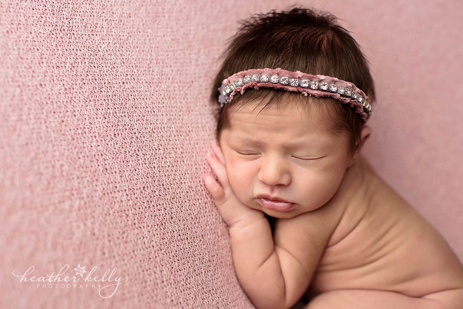 close up of newborn girl face. monroe ct newborn photography