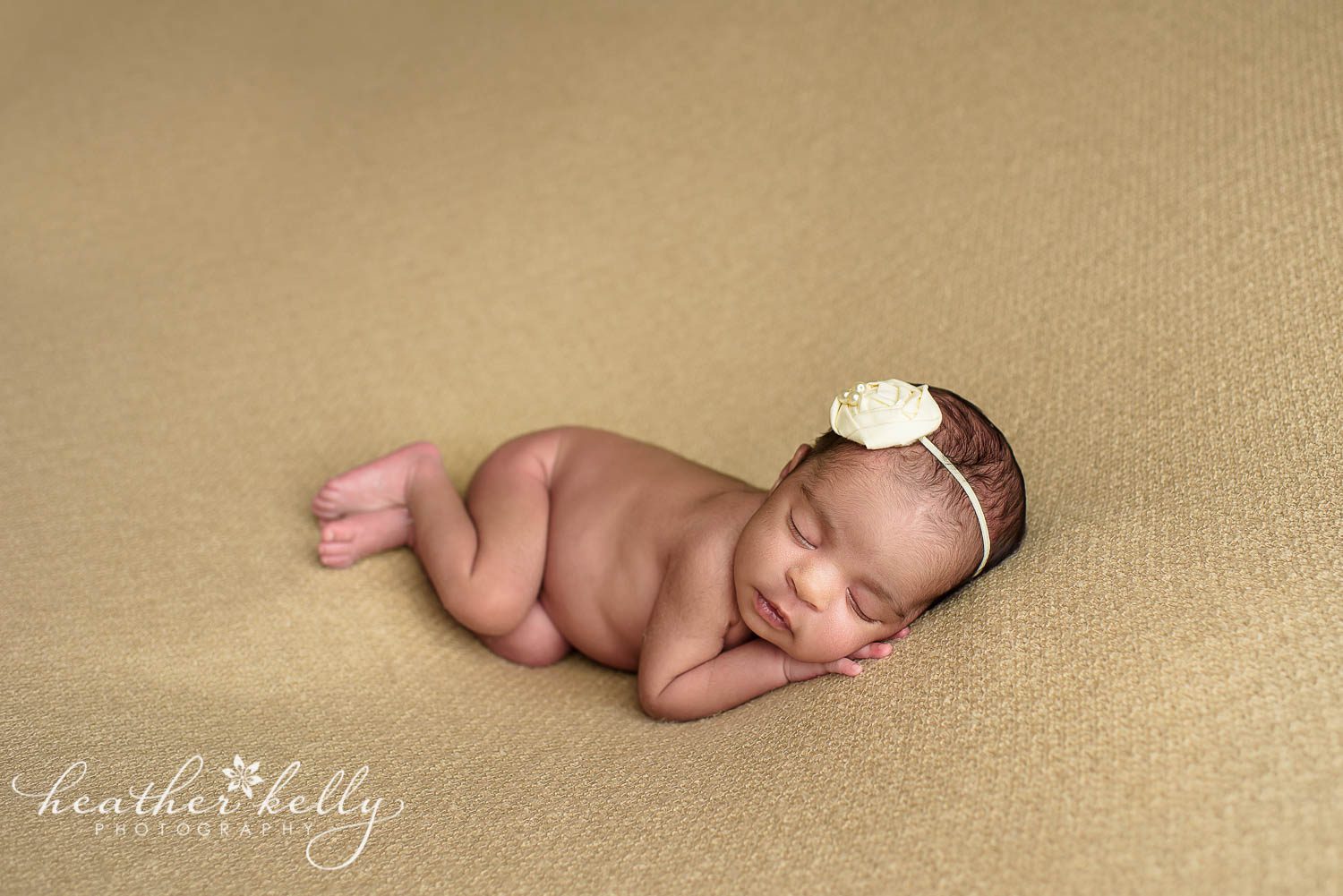 newborn girl on tan backdrop. east hartford ct newborn photographer