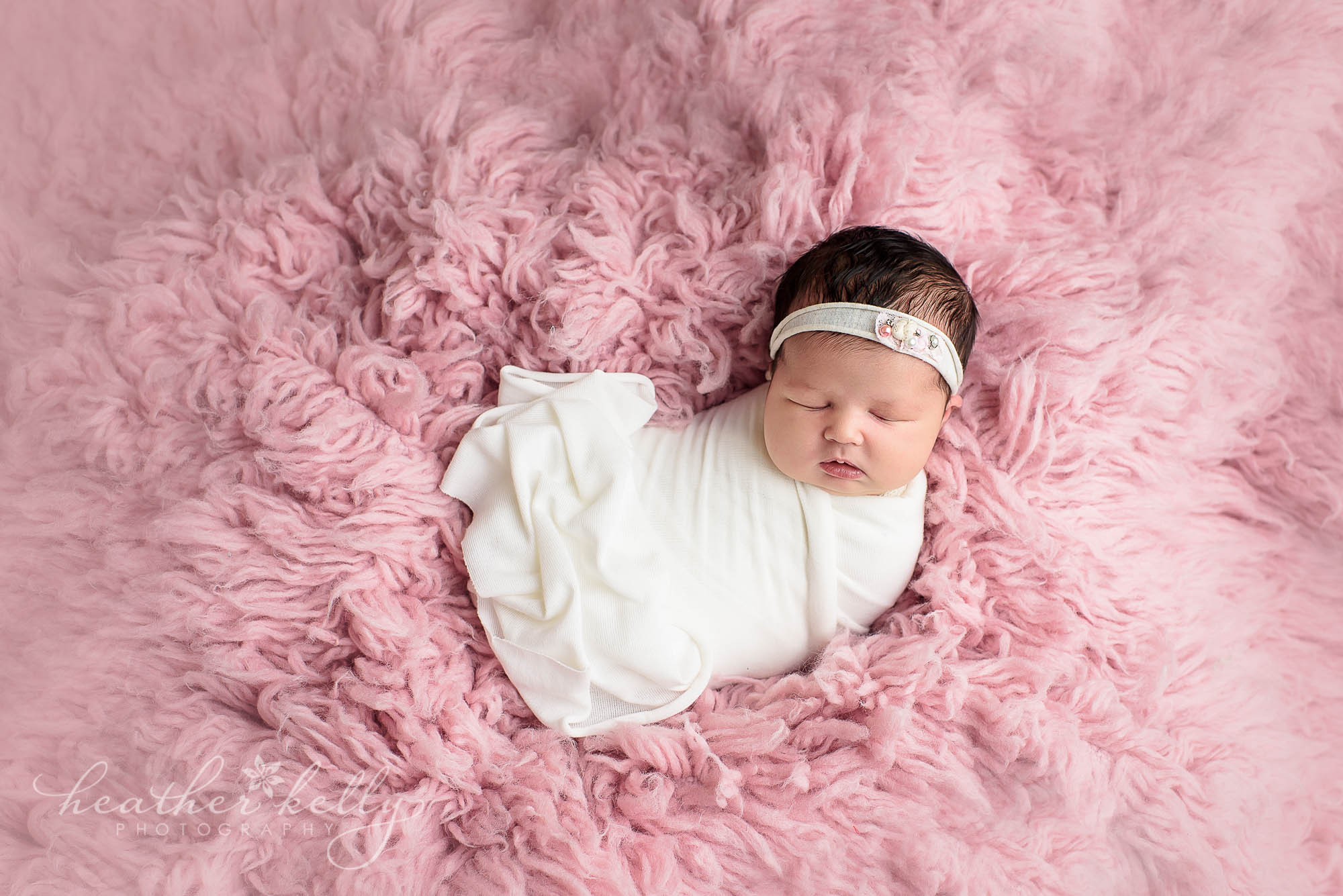 white and pink newborn girl. southbury newborn girl