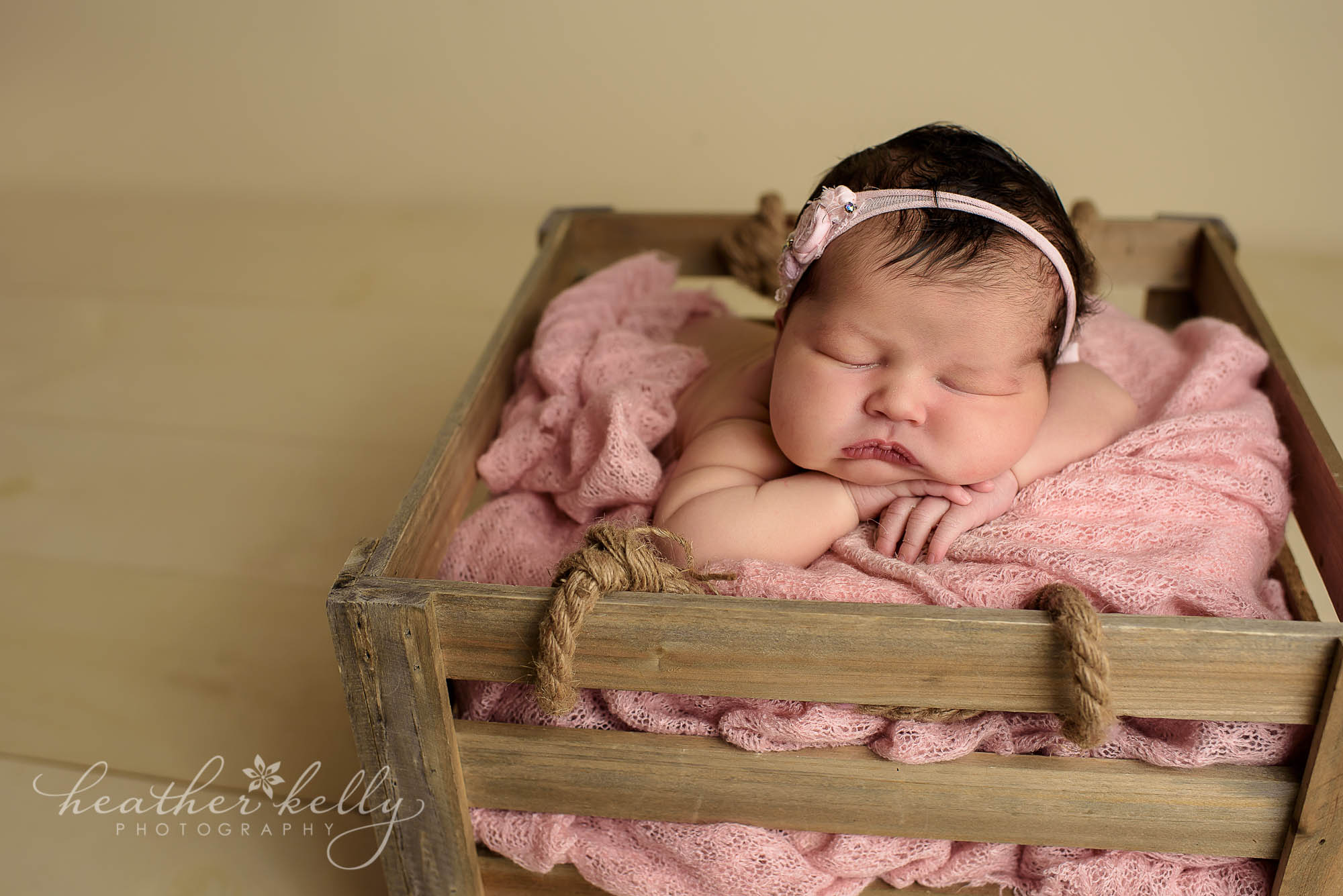 newborn baby in crate. southbury ct newborn photography