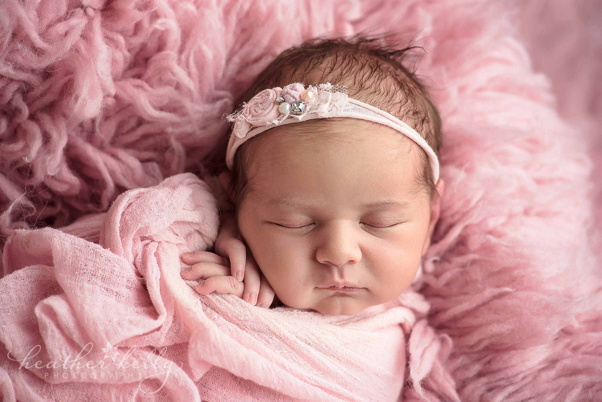 wrapped up newborn in pink. norwalk ct newborn photographer