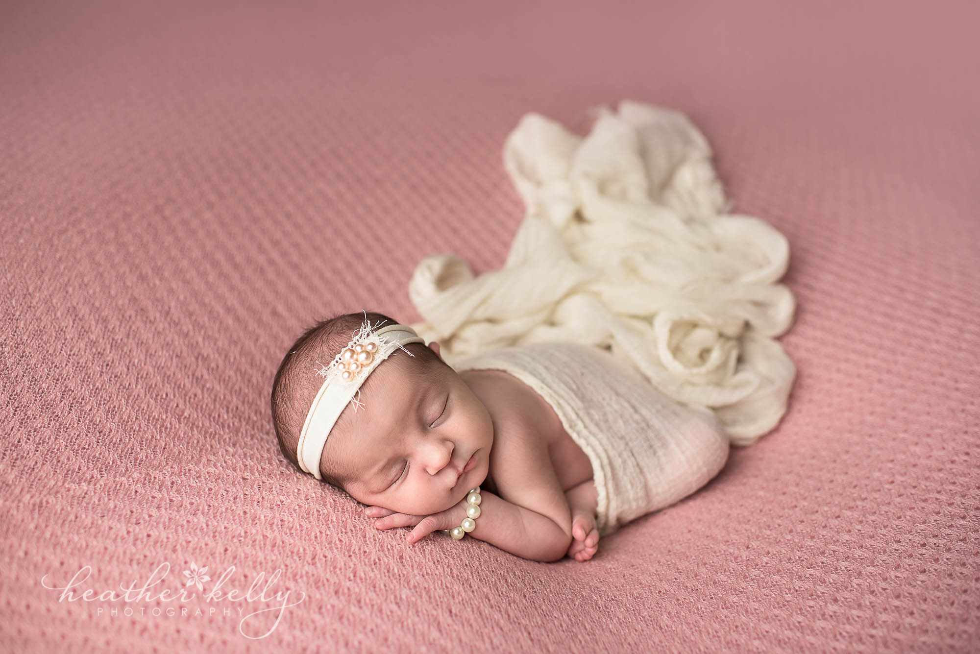pink and cream brookfield newborn photos ct