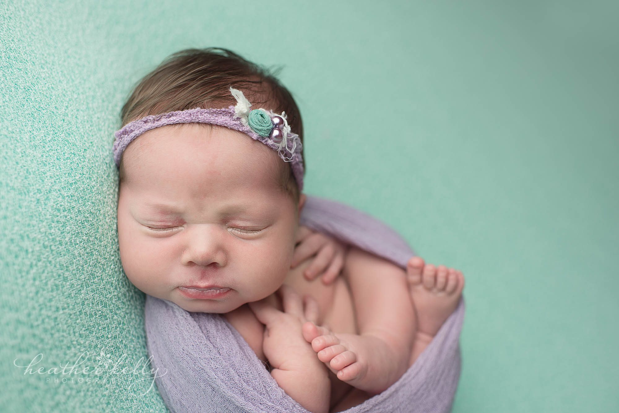 mint and purple newborn session. trumbull newborn photography ct