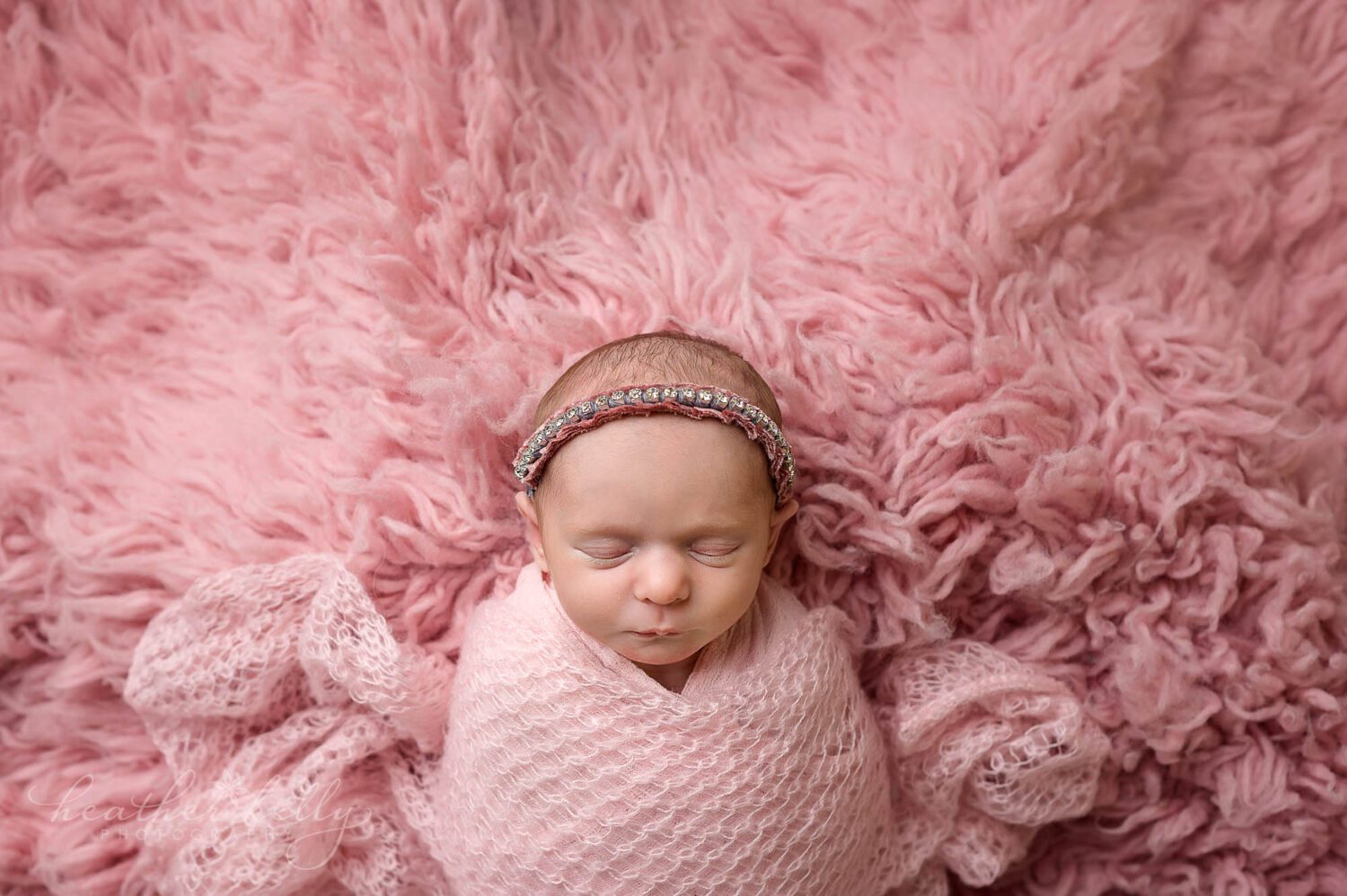 a pink newborn girl photography session in CT. 