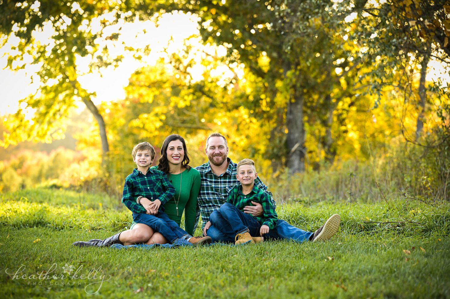 family of 4 during their trumbull ct family mini session 